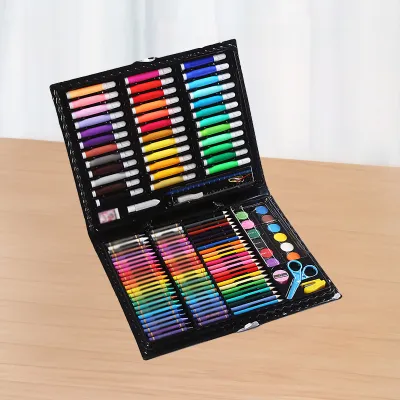 Produktbild von 150-teiliges Malset für Kinder in schwarzer Box, Ölpastelle, Aquarellstift, Buntstifte, DIY-Kunstbedarf für Studenten