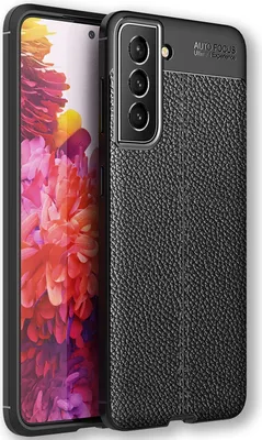 Produktbild von NALIA Leder Look Case für Samsung Galaxy S22 Plus, Schwarze Silikonhülle Anti-Fingerabdruck Rutschfest Kratzfest Stoßfest, Handyhülle Schutzhülle