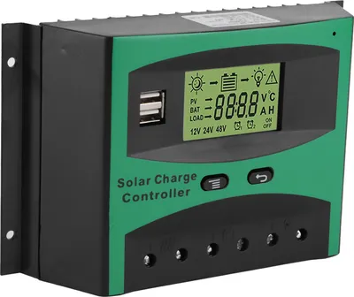 Obrázek produktu pro 60A 12/24V solární regulátor nabíjení Duální USB port Dobrý odvod tepla Solární panel Inteligentní regulátor