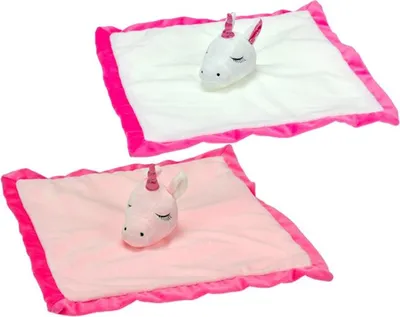 Obrázek produktu pro Usínáček jednorožec plyšový 35x35cm s chrastítkem 0m+ 2barvy