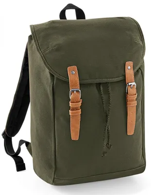 Produktbild von Quadra QD615 | Vintage Rucksack | 26 x 45 x 16,5 cm - Farbe: Military Green - Größe: 26 x 45 x 16,5 cm
