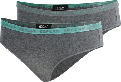 Produktbild von Replay Unterhose Damen-Slip mit Logo-Bund 2er Pack