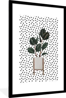 Produktbild von MuchoWow® MuchoWow® Gerahmtes Poster Zimmerpflanze - Pflanzgefäß - Pflanzen 60x90 cm - Poster mit zchwarzem Bilderrahmen - Dekoration - Wandposter Wohnzimmer - Hochwertig
