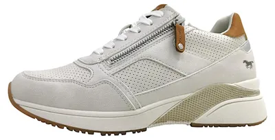 Immagine prodotto di Scarpe da donna Mustang, modello stringato, sportive, colore bianco, adatte al tempo libero