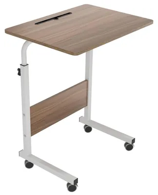 Obrázok produktu pre Príkonový stolík, stolík na notebook, výškovo nastaviteľný s kolieskami, rozmer 60x40 cm, vzhľad dreva orech
