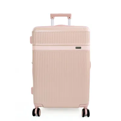 Imagen del producto de Maleta de cabina de 20" en ABS, extensible, con 4 ruedas, candado con combinación, marca Solier, modelo NOKIRO STL976, color rosa