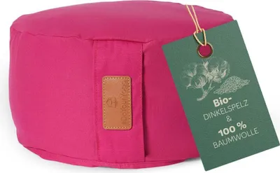 Immagine prodotto di #DoYourYoga Cuscino rotondo per yoga Vishnu 30 cm x 15 cm Rivestimento lavabile Imbottitura in gusci di grano saraceno biologico Cuscino per yoga Yin Yoga Meditazione Rilassamento Corpo