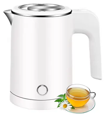 Wasserkocher 0,5 l, 600 W, Edelstahl, BPA-frei, weiß