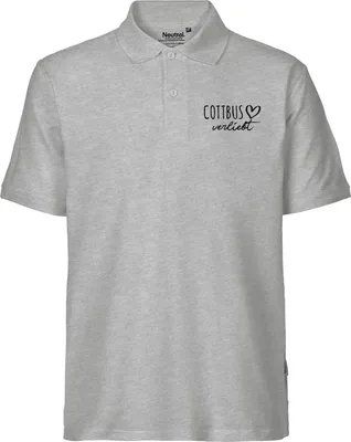 Produktbild von Huuraa Herren Polo Shirt Cottbus verliebt 3XL Sport Grey Bio Baumwolle Fairtrade Poloshirt Geschenkidee
