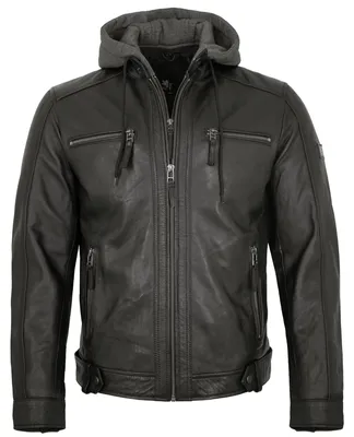 Produktbild von OTTO KERN - Herren Echtleder Lederjacke Kapuze Lammnappa schwarz