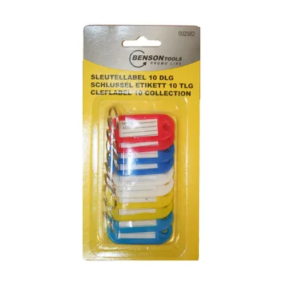 Produktbild von Schlüsselschilder Schlüsselanhänger zum Beschriften, Farben und Mengen 10er Set