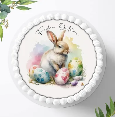 Produktbild von Für die Geburtstags Torte ein Tortenaufleger, Zuckerbild mit dem Motiv: Ostern, Essbares Foto für Torten, Fondant, Ø 20cm, 1349z