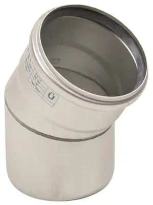 Image de Coude Blücher à 30°, EuroPipe, acier inoxydable 1.4301, avec 2 raccords, 110 mm, 1 pièce