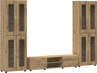 Produktbild von TV-Schrankset mit Tür FLORIN 3 pcs Artisan-Eiche Holzwerkstoff