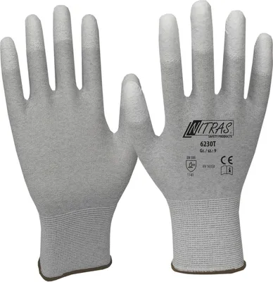 Produktbild von Nitras Handschuhe grau / weiß Gr. 8 - 6230T-8