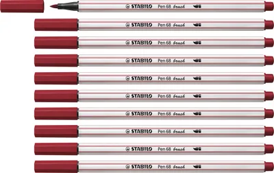 Produktbild von Premium-Filzstift mit Pinselspitze für variable Strichstärken - STABILO Pen 68 brush - 10er Pack - purpur