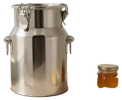 Produktbild von Milchkübel, 5L Kapazität, 201 Edelstahl, Durchmesser 17 cm, Höhe 22 cm, polierte Oberfläche