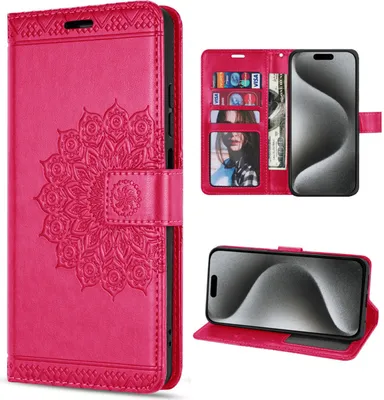 Produktbild von Hülle für iPhone 15 / 15 Pro / 15 Plus / 15 Pro Max Handyhülle Handy Tasche Etui iPhone 15 Pro Pink