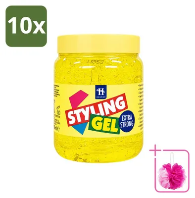 Obrázok produktu pre 10 kusov gélu na vlasy Hegron Styling, extra silný, 500 ml, balenie
