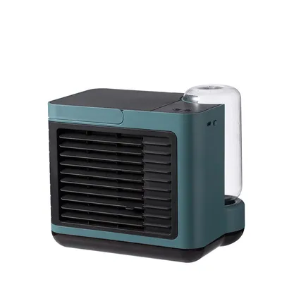 Image de Climatiseur portable avec ventilateur à ions négatifs Mini-rafraîchisseur d'air évaporatif avec minuterie pour le bureau de la chambre à coucher à domicile - Vert