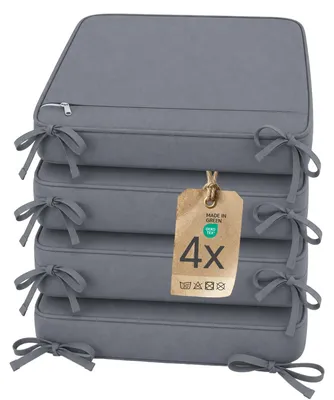 Produktbild von Sitzkissen Stuhlkissen Indoor & Outdoor 4er Set 45x45 cm - Anthrazit - etérea Mila Stuhl Kissen Auflage