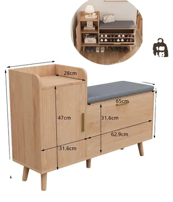 Image de Armoire à chaussures, design moderne, grande capacité de rangement, modèle D