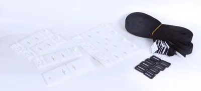Immagine prodotto di Set di cinghie di tensione piatte per il tamburo con fibbie bianche con perni e chiusura in velcro (1 pezzo)