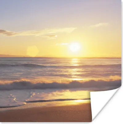 Produktbild von MuchoWow® Poster Sonnenuntergang - Strand - Brücke 75x75 cm - Wand Dekoration
