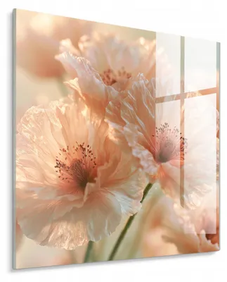Produktbild von STYLER Glasbild 30x30 cm Poppy Petals Mohnblumen Blumenmotiv florale Wanddekoration Wohnzimmer Schlafzimmer Küche
