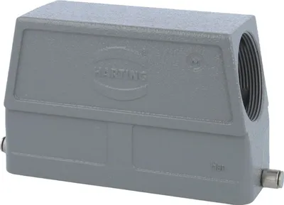Produktbild von HARTING Han 24B Tüllengehäuse hoch, 1xM40 seitlicher Kabelabgang, für 1 Bügel (am Unterteil) Verschraubung M40