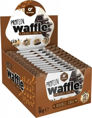 Produktbild von Go Fitness Protein Waffle (12x50g) Double Choc - Funktionelle Lebensmittel - Eiweiß-Snacks