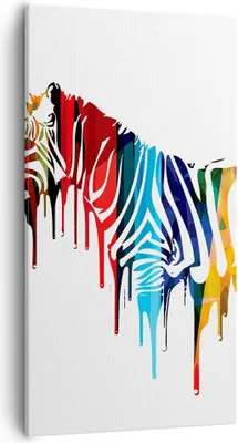 Produktbild von Bild auf Leinwand - Leinwandbild - Zebra Detail digital wild - 55x100cm - Wand Bild - Wanddeko - Leinwanddruck - Bilder - Kunstdruck - Wanddekoration - Leinwand bilder - Wandkunst - PA55x100-3057