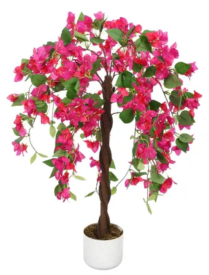Produktbild von GarveeHome Künstlicher Bougainvillea-Baum 90Cm/120Cm/150Cm Mit Naturstamm – Rosa