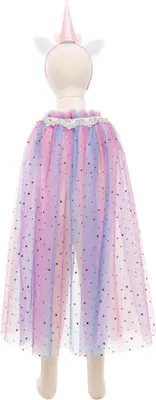 Produktbild von Regenbogen-Einhorn-Cape mit Stirnband – für Kinder von 4-6