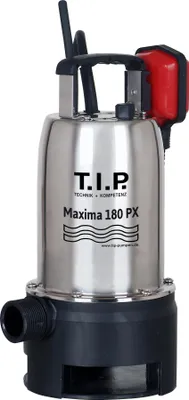 Produktbild von T.I.P. Maxima 180 PX Schmutzwasser-Tauchpumpe, Fördermenge max: 10.500 l/h, Leistung: 500 W, Absaugniveau: 37 mm