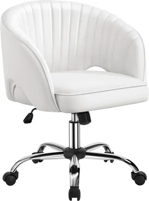 Image de Chaise de bureau en velours - Chaise de bureau ergonomique avec accoudoirs - Fauteuil pivotant avec roulettes - Hauteur réglable