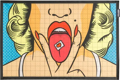 Produktbild von PSYWORK Schwarzlicht Stoffposter Neon "LSD Trippy Girl Blotter Art", 40x60cm
