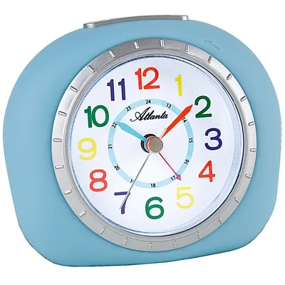 Produktbild von Atlanta 1966/5 Wecker für Kinder Kinderwecker hellblau blau leise ohne Ticken