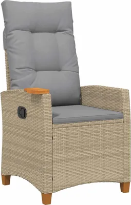 Zdjęcie produktu dla vidaXL Leżak z podnóżkiem 62 x 64 x 112 cm Polirattan