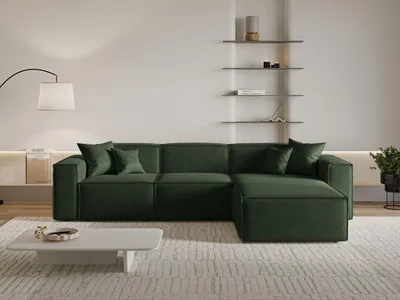 Produktbild von GrainGold Ecksofa L-Form Rechts Arizona - Moderne Ecksofa, Wohnzimmer Ecksofa - Eckcouch Grün (Whisper 11)