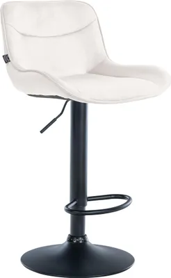 Produktbild von CLP Barhocker Vonore Samt Höhenverstellbar Und 360 Grad Drehbar | Farbe creme Gestell Farbe schwarz