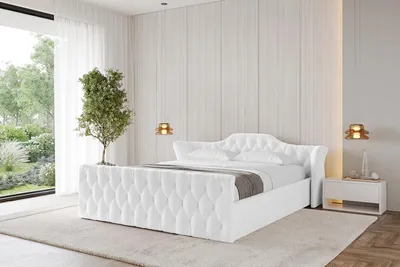 Produktbild von ALTDECOR Polsterbett mit Bettkasten - ZORAN-Z-v1 - 120x200 Weiß - Bett mit Kopfteil und Fußteil, Boxbett ohne Matratze, Doppelbett mit Stauraum
