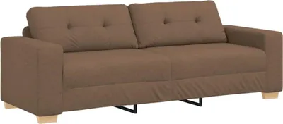 Image de Canapé 3 places vidaXL, marron, 220 cm, tissu