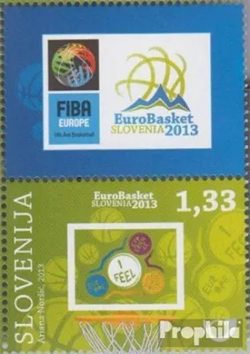 Produktbild von Briefmarken Slowenien 2013 Mi 1007Zf mit Zierfeld (kompl.Ausg.) postfrisch Basketball EM