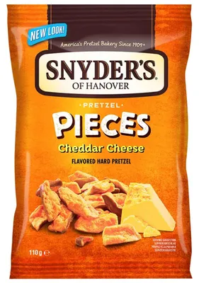 Obrázek produktu pro Snyder’s Pieces – křupavé preclíkové kousky s příchutí sýra Cheddar, 110 g