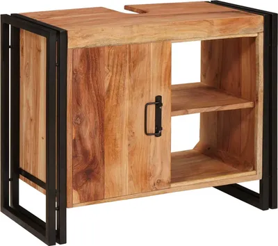 Produktbild von Waschbeckenunterschrank Braun 71 x 33 x 58 cm Massivholz Akazie