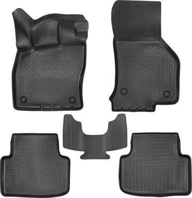 Image de Tapis De Sol En Caoutchouc TPE Pour Skoda Octavia 4 Depuis 2020 4pcs, Système de Fixation Bord Haut Noir Antidérapant Toutes Saisons