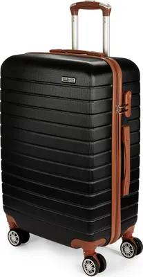 Produktbild von BRUBAKER Hartschalen Koffer Paris - Reisekoffer Trolley mit Zahlenschloss und 4 Rollen - Rollkoffer 43 x 66,5 x 26 cm, L, Schwarz und Hellbraun