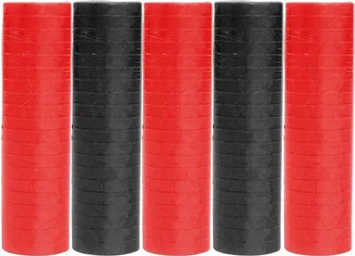 Produktbild von 5 Rollen Luftschlangen schwarz rot | schwer entflammbar