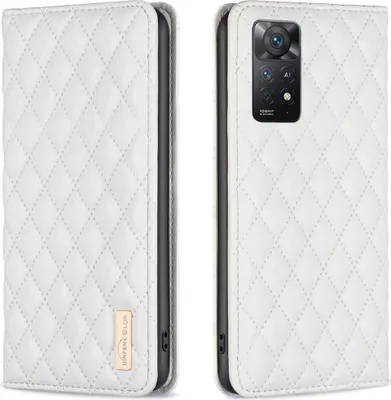 Produktbild von Redmi Note 11 Pro Hülle, Elegant Bookstyle Flip Leder Kartenfächer Schutzhülle mit Ständer für Xiaomi Redmi Note 11 Pro 5G / 4G Weiß
